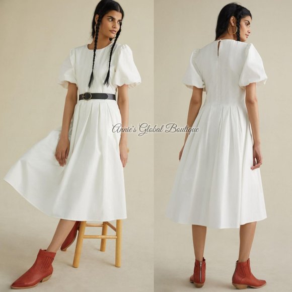 RARE NWT ANTHROPOLOGIE Eri + Ali Corset-Seamed Midi Dress - Picture 3 of 16